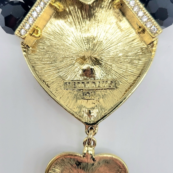 Heidi Daus Swarovski Crystal and Enamel Heart Statement Necklace Earring Set - Picture 11 of 12